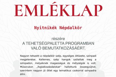Tehetségpaletta Program: Országos siker a Nyitnikék Népdalkörnek